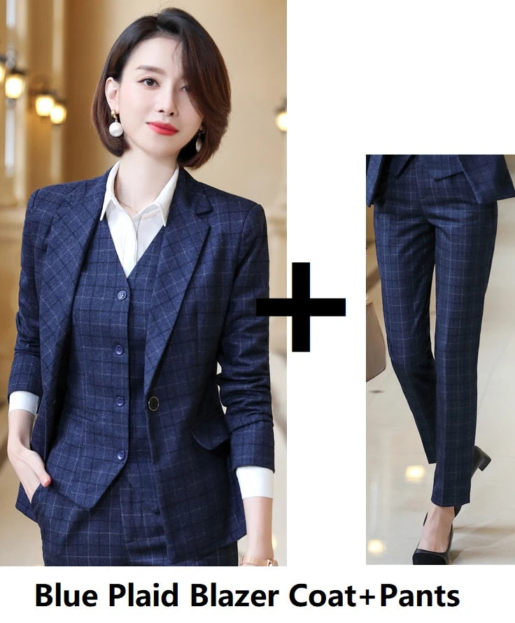 VeraCheck® – Confident Plaid Suit for Smart Women