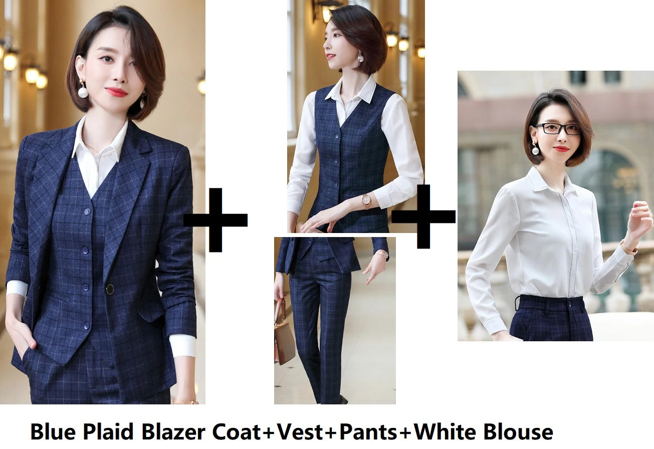 VeraCheck® – Confident Plaid Suit for Smart Women