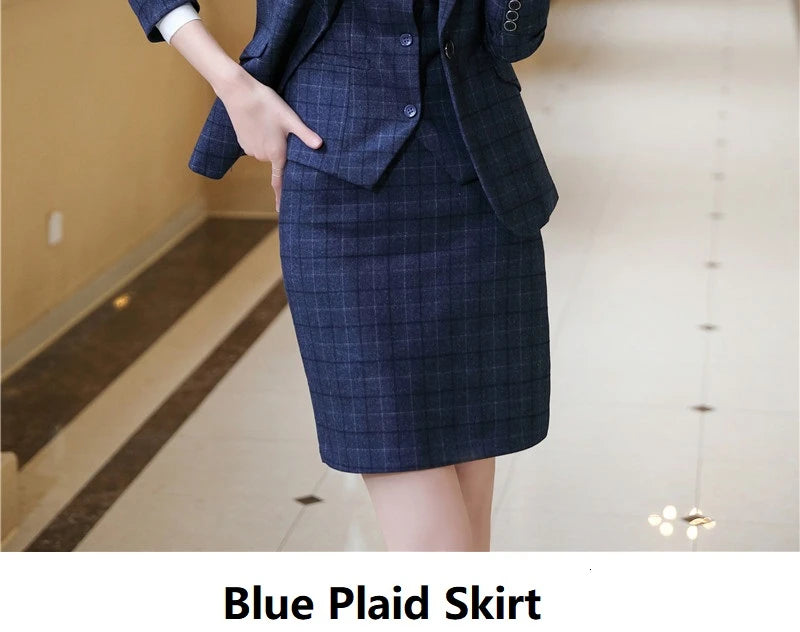 VeraCheck® – Confident Plaid Suit for Smart Women
