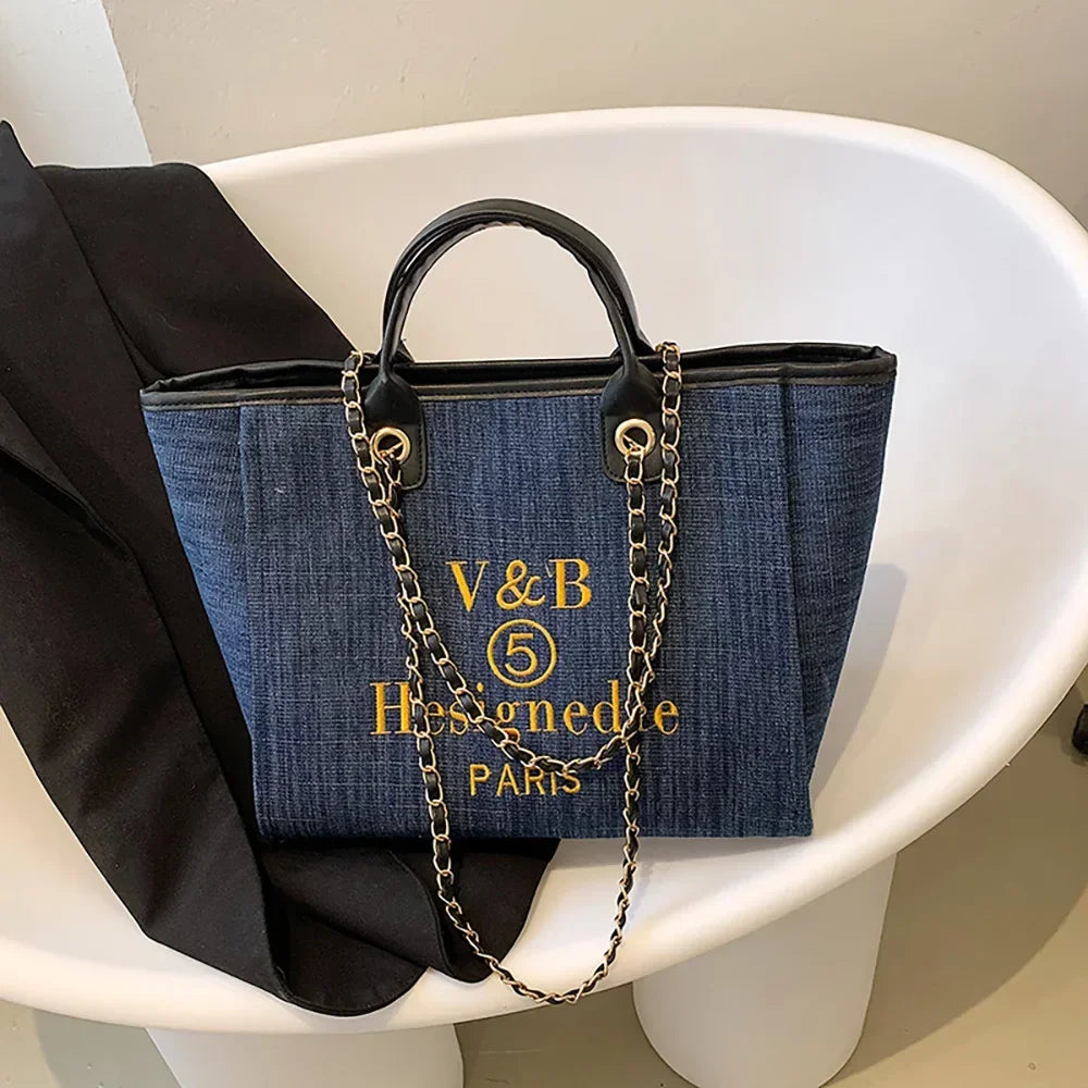 ValenLuxe® – Luxury Canvas Crossbody Tote for Women