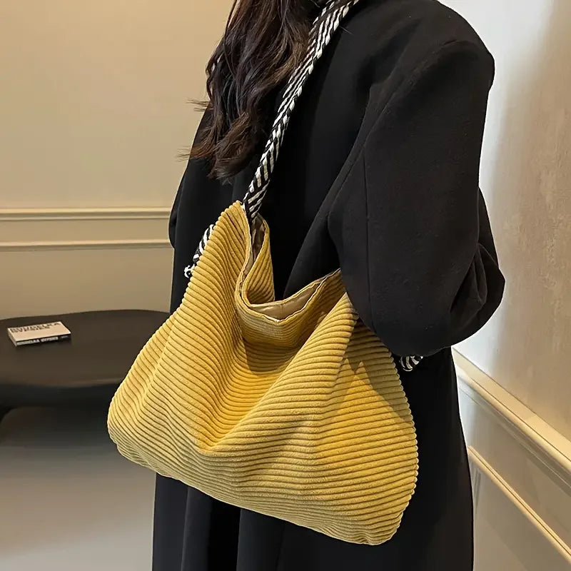 SoftCarry® – Lightweight Corduroy Handbag for Women’s Daily Commute