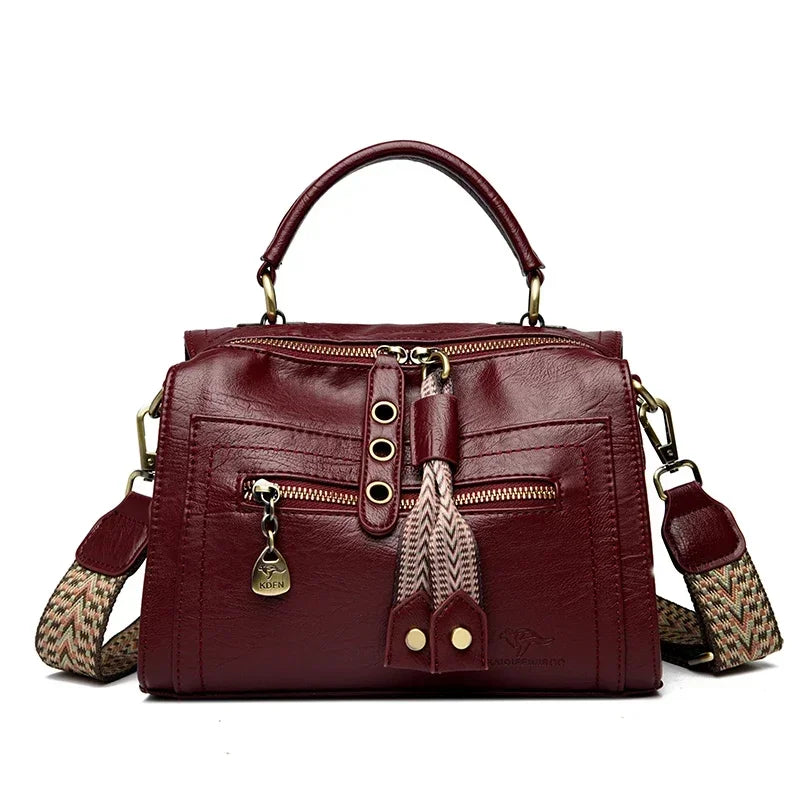 VelinaLuxe® – Soft Leather Top-Handle Tote for Elegant Commuting Women