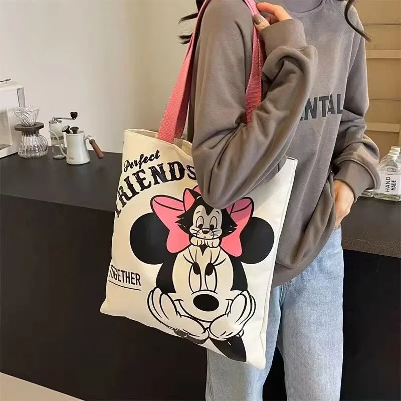 MouseCharm® – Disney-Inspired Large Canvas Tote for Stylish Moms & Women