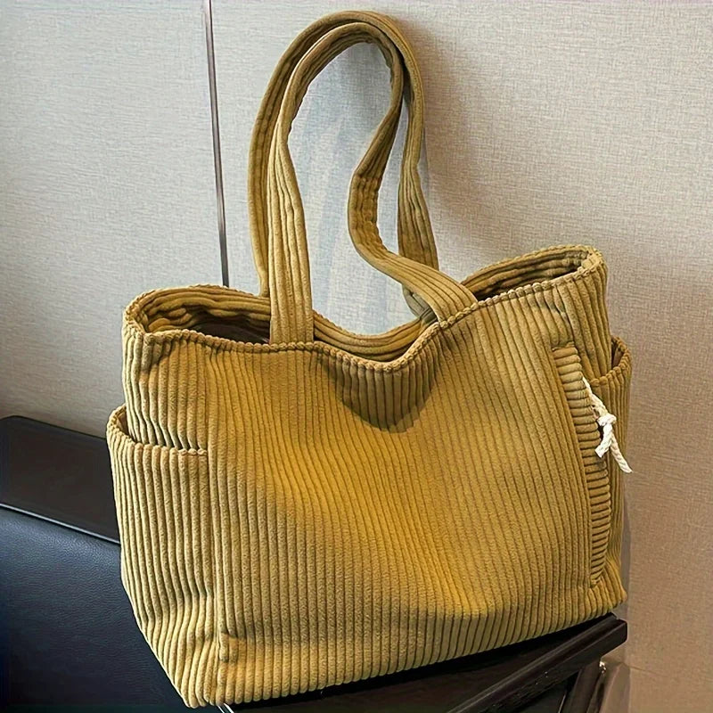 CorduroyEase® – Casual Corduroy Handbag with Zipper for Daily Use
