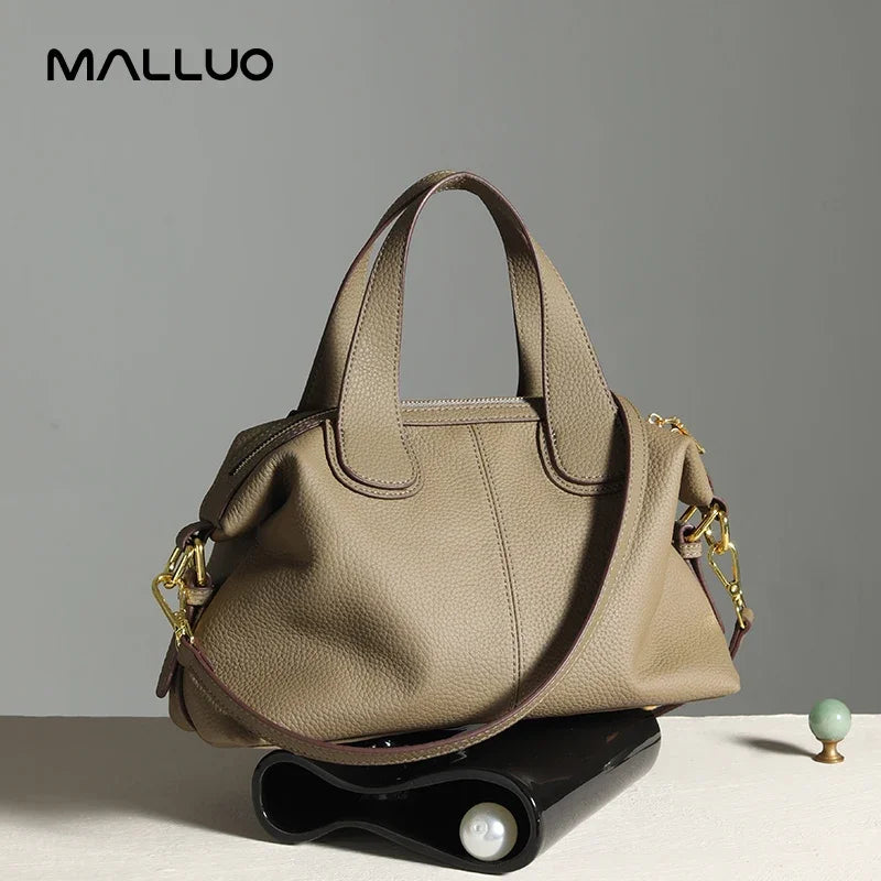 Vintage Grace® – Natural Cow Leather Shoulder Bag for Elegant Women