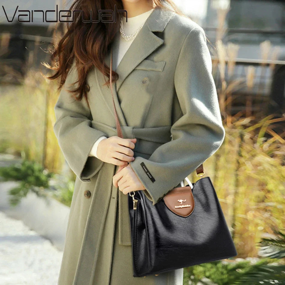 LuxeVerra® – Genuine Leather Designer Tote for Women