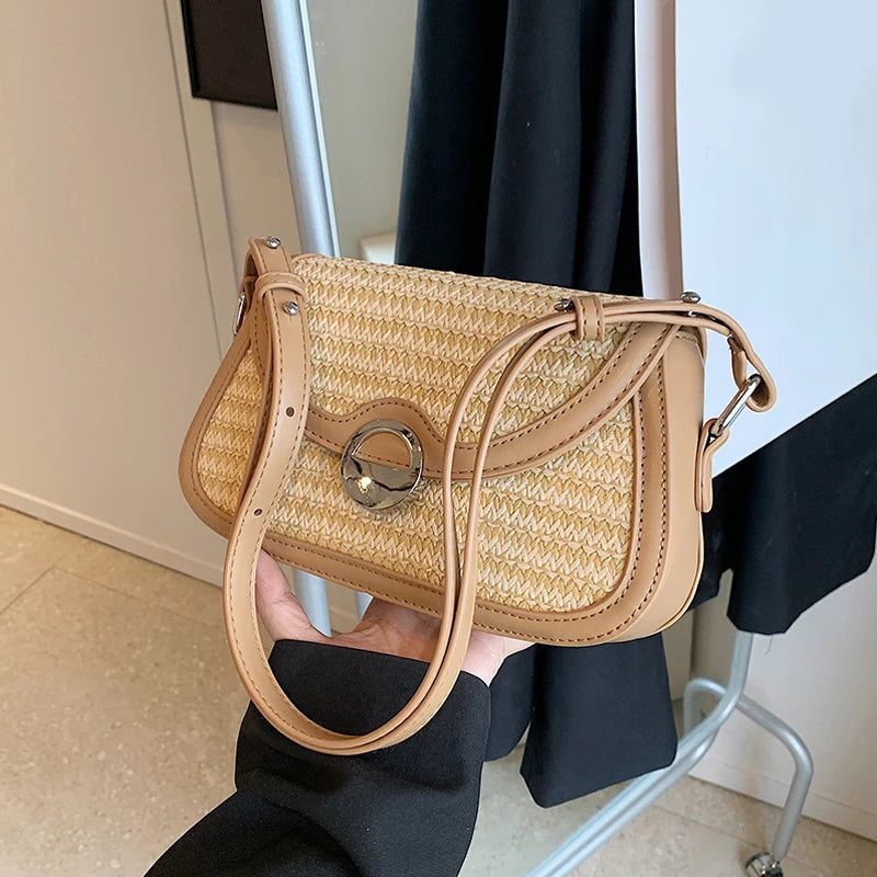 SunSaddle® – Summer Trendy Woven Saddle Shoulder Crossbody Bag for Women