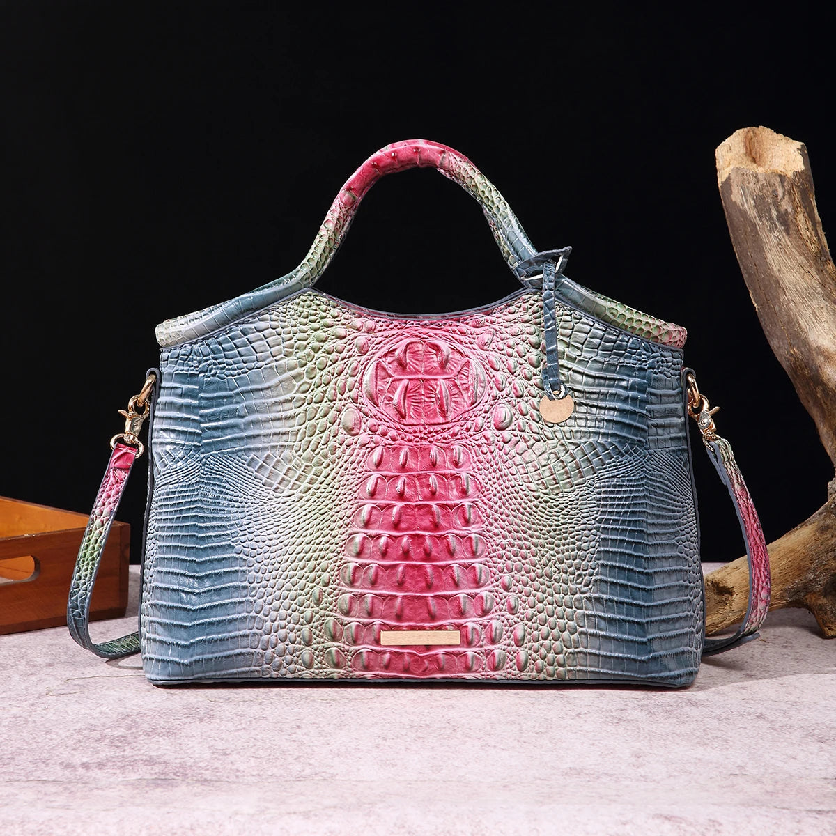 ColorLux Croco® – Genuine Leather Crocodile Pattern Retro Handbag for Women