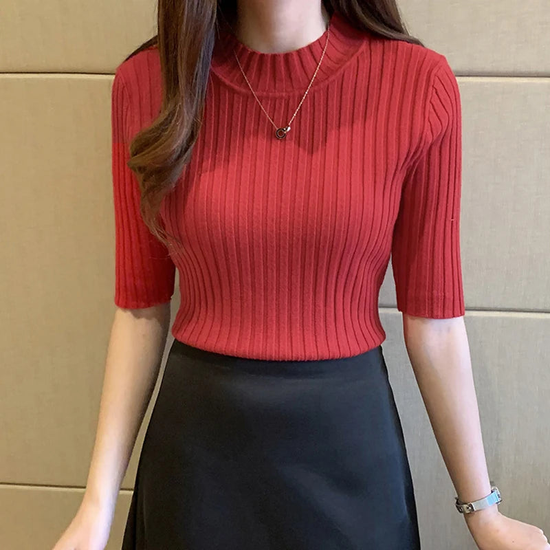 Early Summer Breeze® – Elegant Knit Short Sleeve Pullover for Women