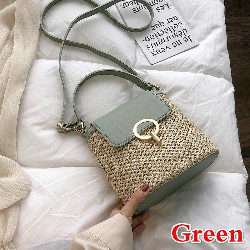 KoraWeave® – Korean-Inspired Woven Bucket Bag for Beach & Vacation Style