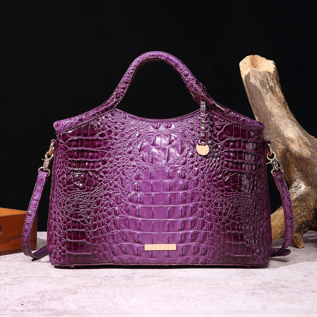 ColorLux Croco® – Genuine Leather Crocodile Pattern Retro Handbag for Women