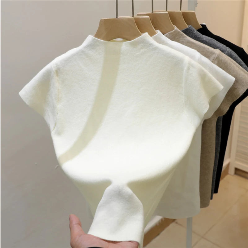 Summer Whisper® – Sleeveless Slim Fit Turtleneck Basic Tee for Women