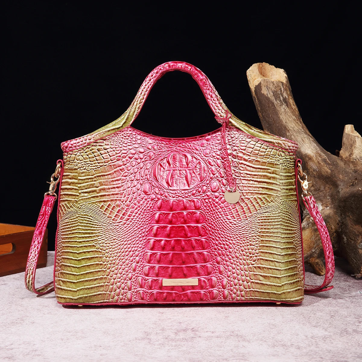 ColorLux Croco® – Genuine Leather Crocodile Pattern Retro Handbag for Women