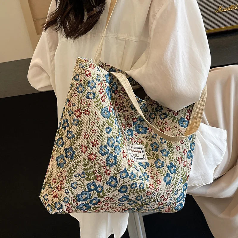 PrintMuse® – Artistic Canvas Shoulder Tote for Fashion-Forward Women
