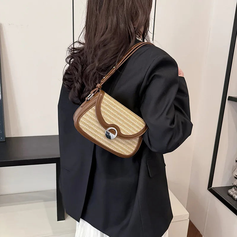SunSaddle® – Summer Trendy Woven Saddle Shoulder Crossbody Bag for Women