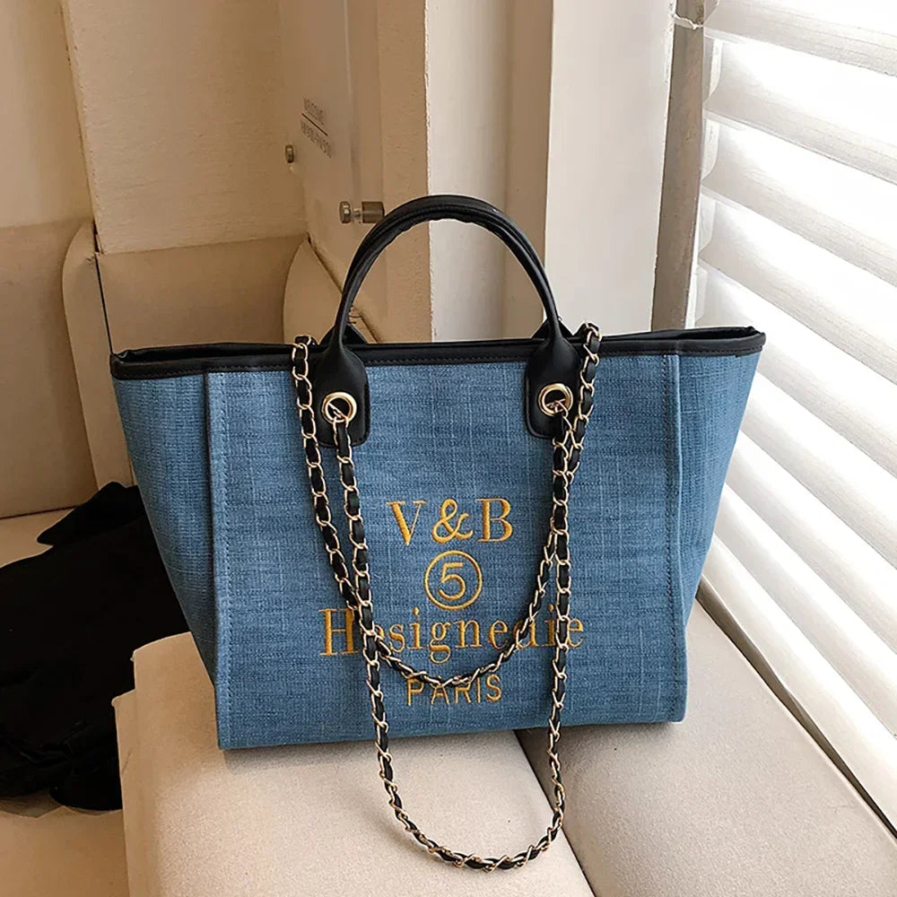 ValenLuxe® – Luxury Canvas Crossbody Tote for Women