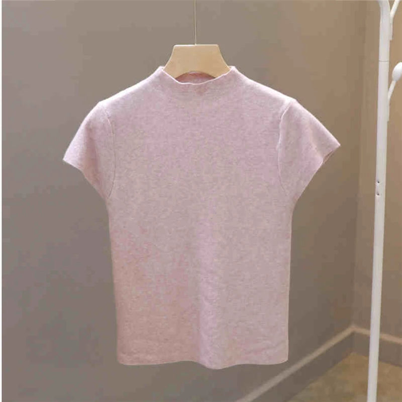 Summer Whisper® – Sleeveless Slim Fit Turtleneck Basic Tee for Women