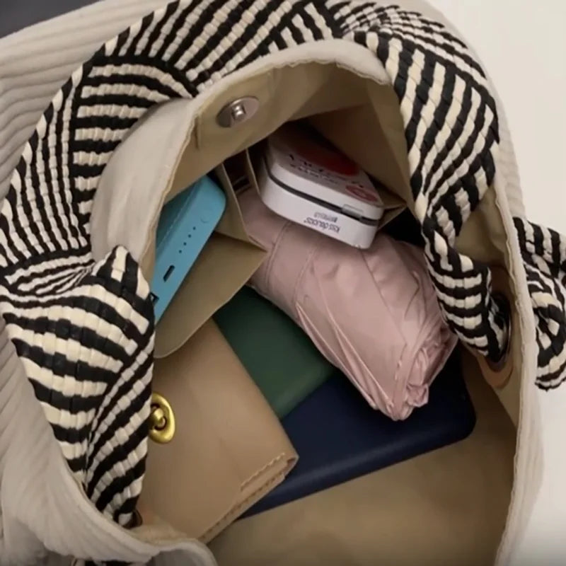 SoftCarry® – Lightweight Corduroy Handbag for Women’s Daily Commute
