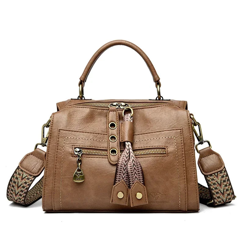 VelinaLuxe® – Soft Leather Top-Handle Tote for Elegant Commuting Women