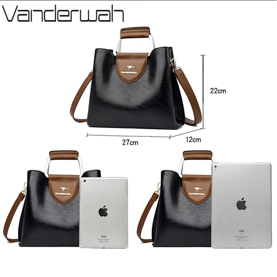 LuxeVerra® – Genuine Leather Designer Tote for Women