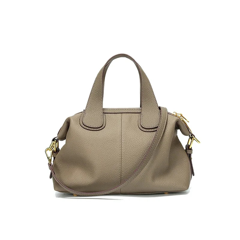Vintage Grace® – Natural Cow Leather Shoulder Bag for Elegant Women