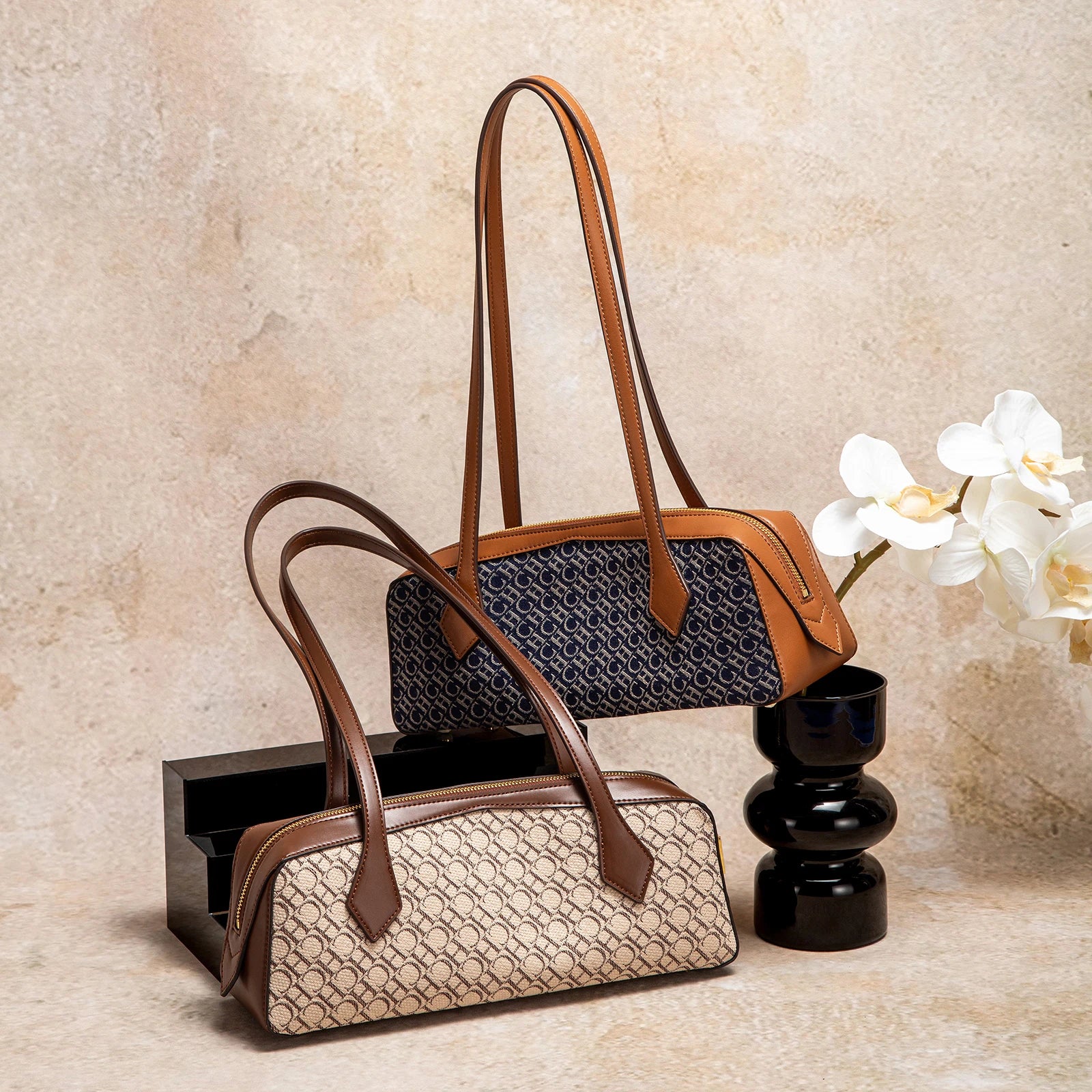 CH GeoLux® – Designer Geometric Leather Tote for Modern Elegance