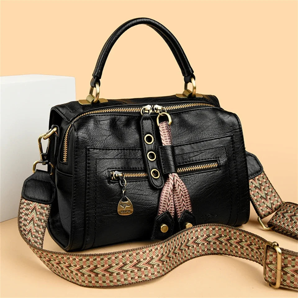 VelinaLuxe® – Soft Leather Top-Handle Tote for Elegant Commuting Women